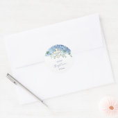 青あじさいバプテスステッカー ラウンドシール (封筒)