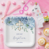 青あじさいバプテスマ ペーパープレート (パーティー)