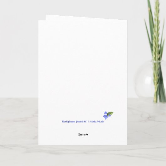 青あじさいパーソナライズされたお母さんの日 カード (裏面)