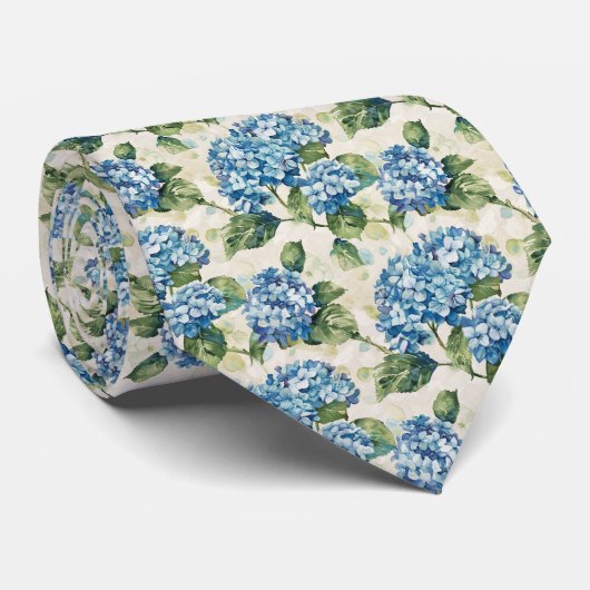 青あじさいパーソナライズされたの水色 ネクタイ (ロール)