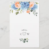 青あじさいピンク赤面バラ結婚ズメニュー (裏面)