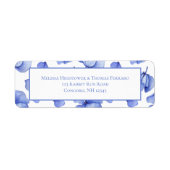 青あじさいフローラ花びら結婚の住所 ラベル (正面)