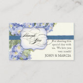 青あじさいブラケットフォーマルフローラ結婚 プレイスカード (裏面)