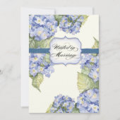 青あじさいブラケットフォーマルフローラ結婚 招待状 (正面)