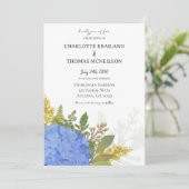 青あじさいモダン芸術的フローラ結婚ズ 招待状 (スタンド正面)