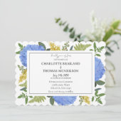 青あじさいモダン芸術的フローラ結婚ズ 招待状 (スタンド正面)