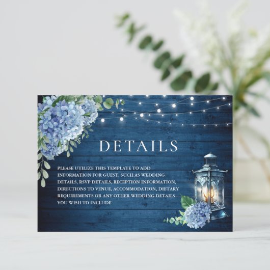 青あじさいランタンウッド結婚ズ詳細 エンクロージャーカード (スタンド正面)