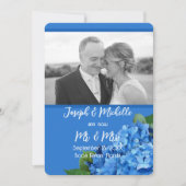 青あじさい写真結婚の発表 招待状 (正面)