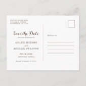 青あじさい木の文字列のライト日付を保存 案内ポストカード (裏面)