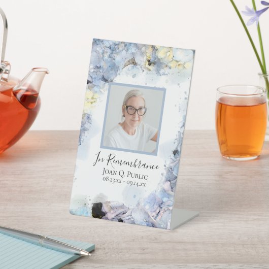 青あじさい水の色のお祝いの生活 台座サイン (インサイチュ)