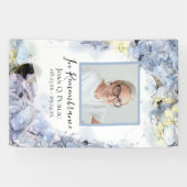 青あじさい水の色のお祝いの生活 横断幕 (横)