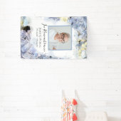 青あじさい水の色のお祝いの生活 横断幕 (インサイチュ)