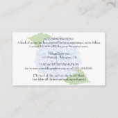 青あじさい水の色のタイムラ結婚イン エンクロージャーカード (裏面)