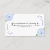 青あじさい水の色結婚のQRとメッセージ エンクロージャーカード (裏面)