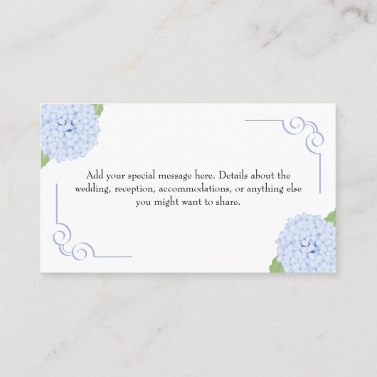 青あじさい水の色結婚のQRとメッセージ エンクロージャーカード (裏面)