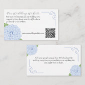 青あじさい水の色結婚のQRとメッセージ エンクロージャーカード (正面/裏面)