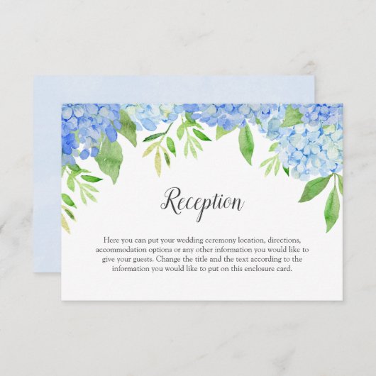 青あじさい水カラーフローラ結婚ズ エンクロージャーカード (正面/裏面)
