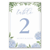 青あじさい水カラーフローラ パーソナライズされた テーブルナンバー (正面)