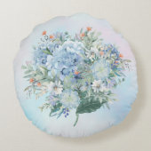 青あじさい水彩丸まくら ラウンドクッション (裏面)