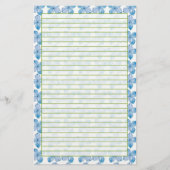 青あじさい水彩花が並ぶ 便箋 (正面)