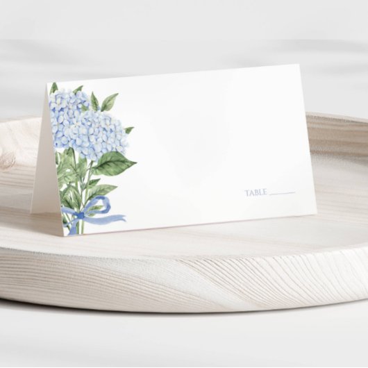 青あじさい水彩花結婚の花 プレイスカード