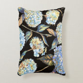 青あじさい水彩：ダークシームレスパターン アクセントクッション (正面(垂直))
