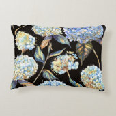 青あじさい水彩：ダークシームレスパターン アクセントクッション (裏面)