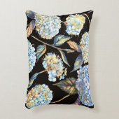 青あじさい水彩:ダークシームレスパターン アクセントクッション (正面(垂直))