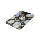 青あじさい水彩：ダークシームレスパターン バスマット (アングル)