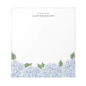 青あじさい水縁ど色パーソナライズされた ノートパッド (正面)