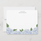 青あじさい水縁ど色付ストライプ、カスタム ノートカード (正面)