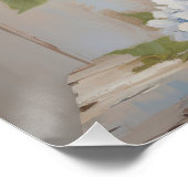 青あじさい油絵ウォールアート ポスター (コーナー)