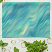 青あじさい波状テクスチャ キッチンタオル (折り畳み)