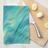 青あじさい波状テクスチャ キッチンタオル (四つ折り)