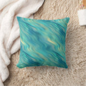 青あじさい波状テクスチャ クッション (ブランケット)