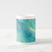 青あじさい波状テクスチャ ボーンチャイナマグカップ (正面)