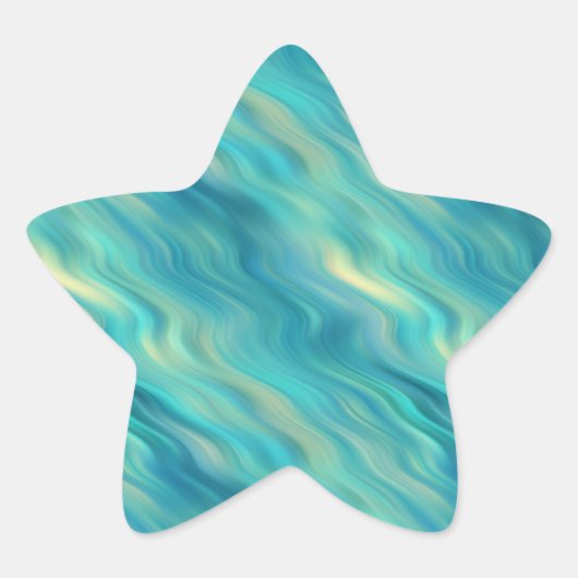 青あじさい波状テクスチャ 星シール (正面)