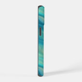 青あじさい波状テクスチャ iPhone 15ケース (右側面)