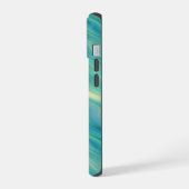 青あじさい波状テクスチャ iPhone 15ケース (左側面)