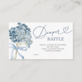 青あじさい男の子ベビーシャワーおむつラッフルカード エンクロージャーカード (正面)