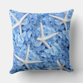 青あじさい白ヒトデ海岸枕 クッション (裏面)