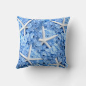 青あじさい白ヒトデ海岸枕 クッション (裏面)