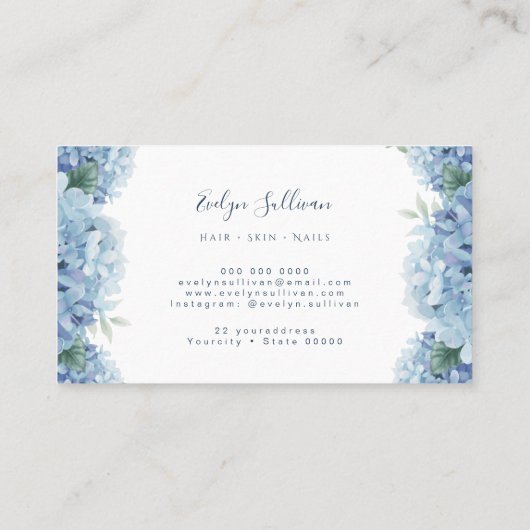 青あじさい白ラベル名刺 名刺 (裏面)