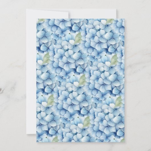 青あじさい私が行う前に何か青エレガント 招待状 (裏面)