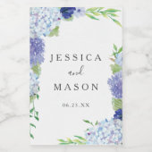 青あじさい結婚のワインラベル ワインラベル (シングルラベル)