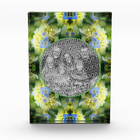 青あじさい花あなた自身を作成 フォトブロック (正面)