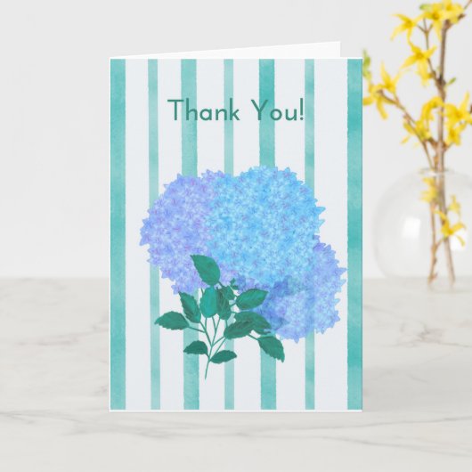 青あじさい花ありがとう カード (黄色い花)