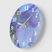 青あじさい花の数字ウォールクロック ラウンド壁時計 (傾斜)