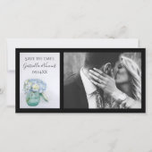 青あじさい花びらウェディングデートを保存 セーブザデート (正面)