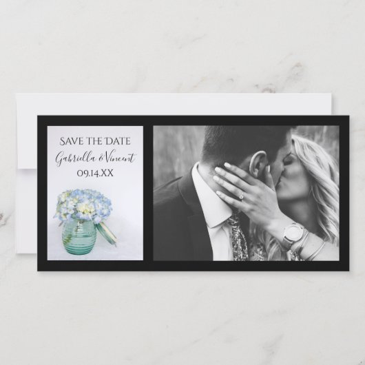 青あじさい花びらウェディングデートを保存 セーブザデート (正面)